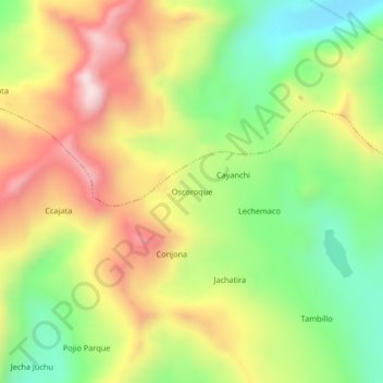 Oscoroque topographic map, elevation, terrain