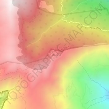 Chatakpur topographic map, elevation, terrain