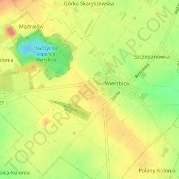 Osiedle topographic map, elevation, terrain
