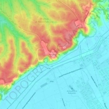 Montefalcone topographic map, elevation, terrain