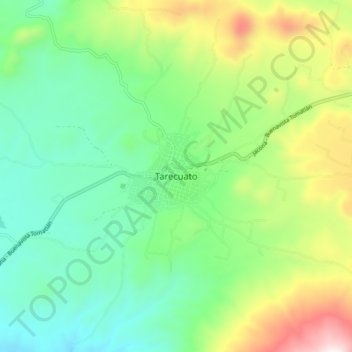 Tarecuato topographic map, elevation, terrain