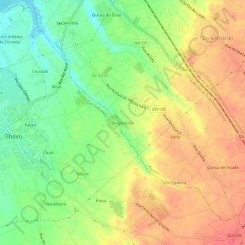 Bonsucesso topographic map, elevation, terrain