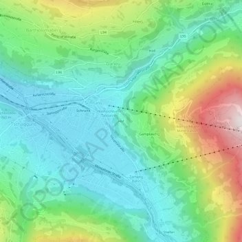 Hof topographic map, elevation, terrain