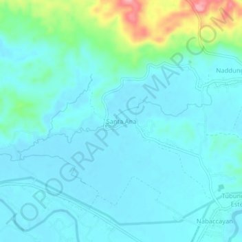 Santa Ana topographic map, elevation, terrain