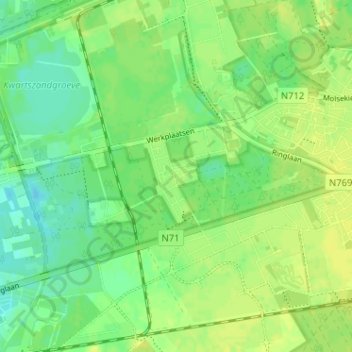 Lommel-Werkplaatsen topographic map, elevation, terrain