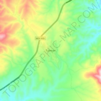 Tuliman topographic map, elevation, terrain