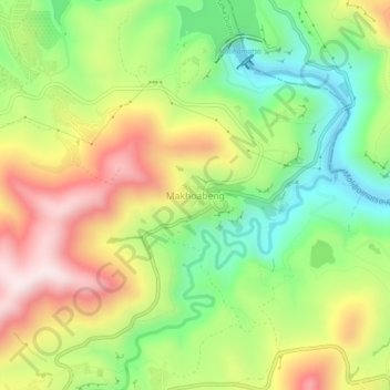 Makhoabeng topographic map, elevation, terrain