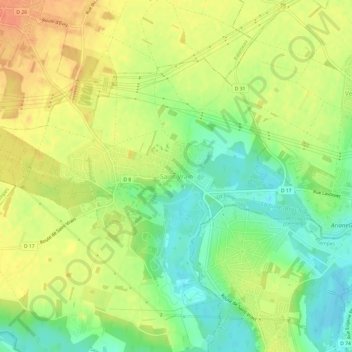 Saint-Vrain topographic map, elevation, terrain