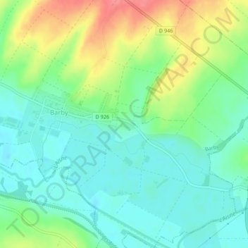 Gerson topographic map, elevation, terrain