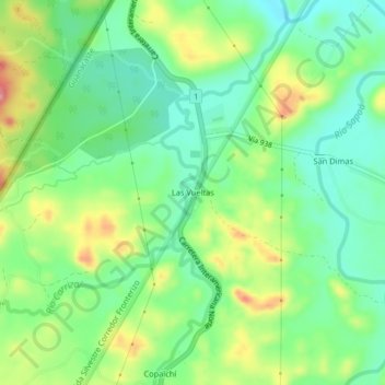 Las Vueltas topographic map, elevation, terrain