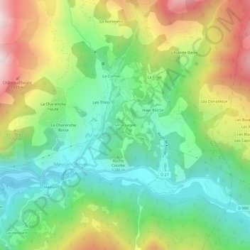 Serre Legier topographic map, elevation, terrain