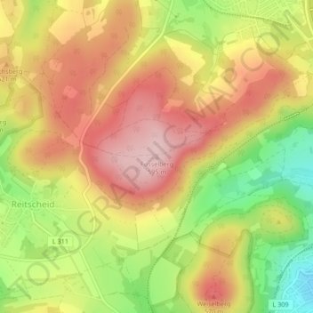 Füsselberg topographic map, elevation, terrain