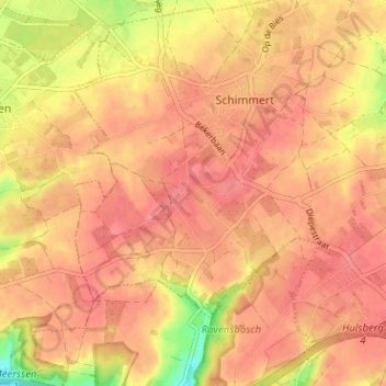 Klein Haasdal topographic map, elevation, terrain