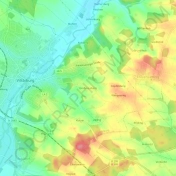 Großmaulberg topographic map, elevation, terrain