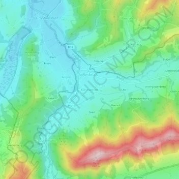 Kleinweiler topographic map, elevation, terrain