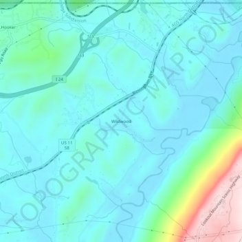 Wildwood topographic map, elevation, terrain