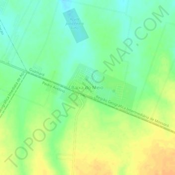 Baixa do Meio topographic map, elevation, terrain