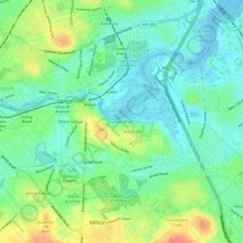 Forbes Wharf topographic map, elevation, terrain