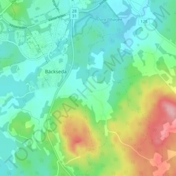 Sandåkra topographic map, elevation, terrain