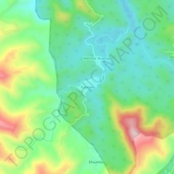 Tultitlán topographic map, elevation, terrain