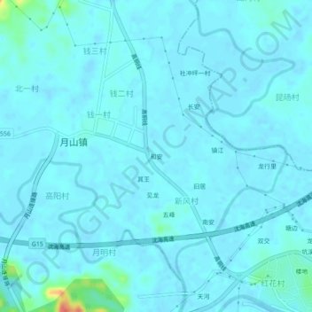 He'an topographic map, elevation, terrain