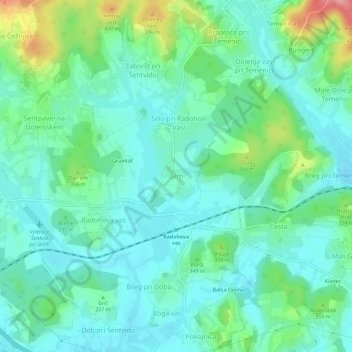 Grm topographic map, elevation, terrain