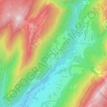 Noire Combe topographic map, elevation, terrain