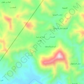Al Khalaf topographic map, elevation, terrain