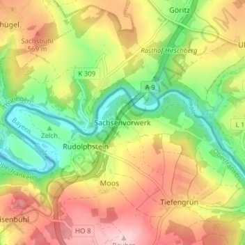 Sachsenvorwerk topographic map, elevation, terrain