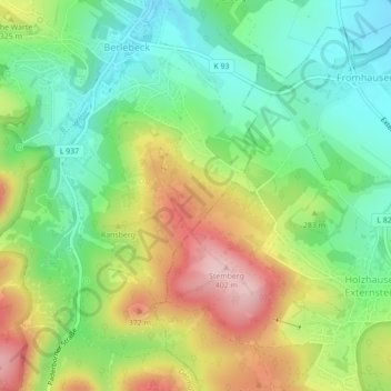 Stemberg topographic map, elevation, terrain