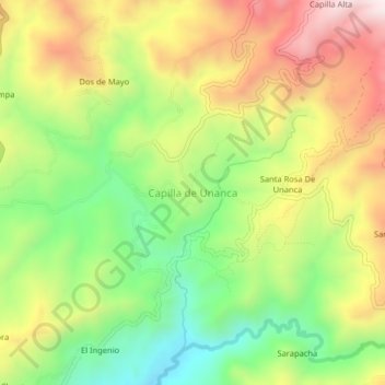 Capilla de Unanca topographic map, elevation, terrain