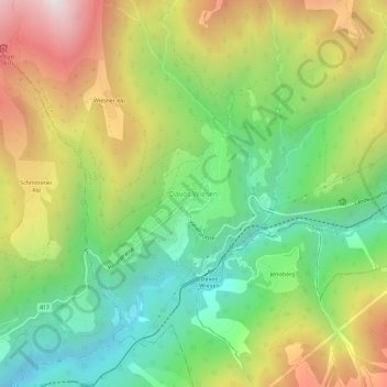 Davos Wiesen topographic map, elevation, terrain