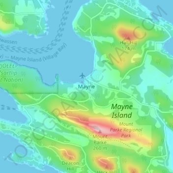 Mayne topographic map, elevation, terrain