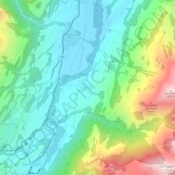 Lessoc topographic map, elevation, terrain