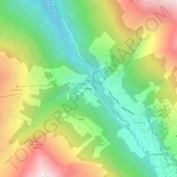Lanna topographic map, elevation, terrain