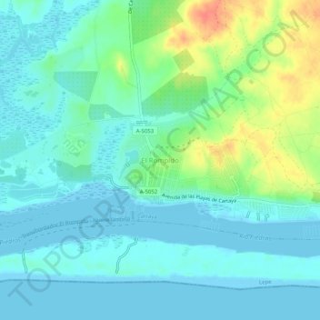 El Rompido topographic map, elevation, terrain