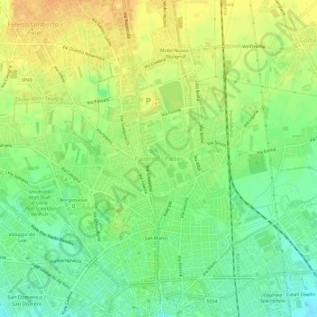 Paderno topographic map, elevation, terrain