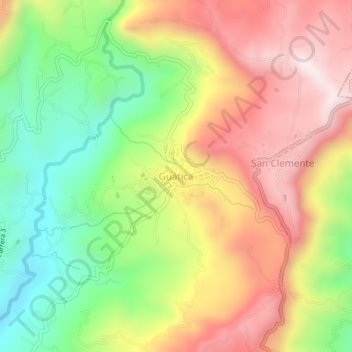 Guática topographic map, elevation, terrain