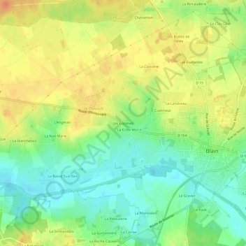 Les Colonies topographic map, elevation, terrain