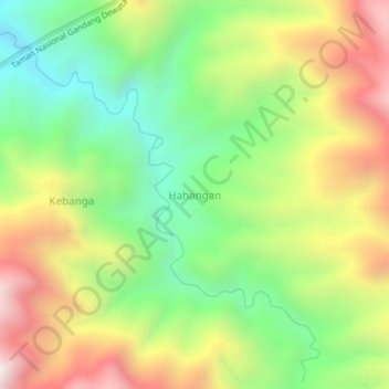 Hahangan topographic map, elevation, terrain