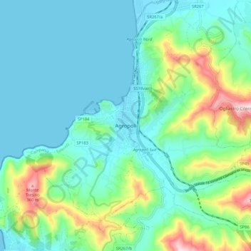 Agropoli topographic map, elevation, terrain