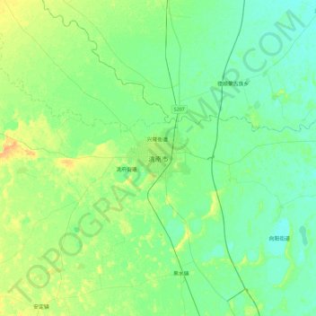 洮南市 topographic map, elevation, terrain