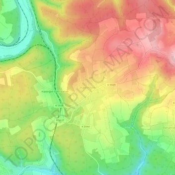 Hattingen topographic map, elevation, terrain