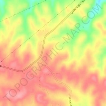 Jebel Akhdar topographic map, elevation, terrain