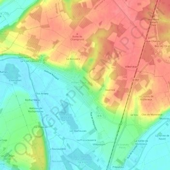 Le Bourg topographic map, elevation, terrain