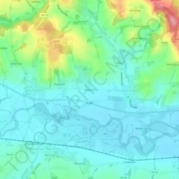 Singham topographic map, elevation, terrain