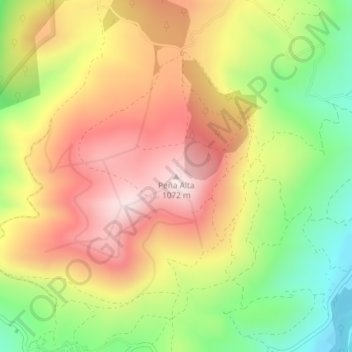 Peña Alta topographic map, elevation, terrain