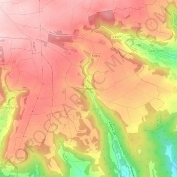 Lembach topographic map, elevation, terrain