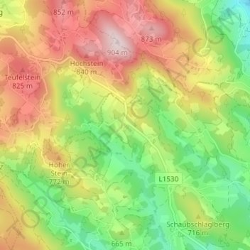 Innerödt topographic map, elevation, terrain