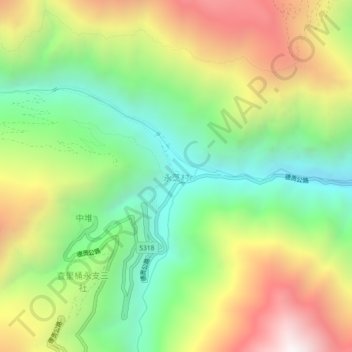 永芝村 topographic map, elevation, terrain